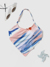 Girls Brush Print Halter Bikini Top Multicolor Select Your Size New