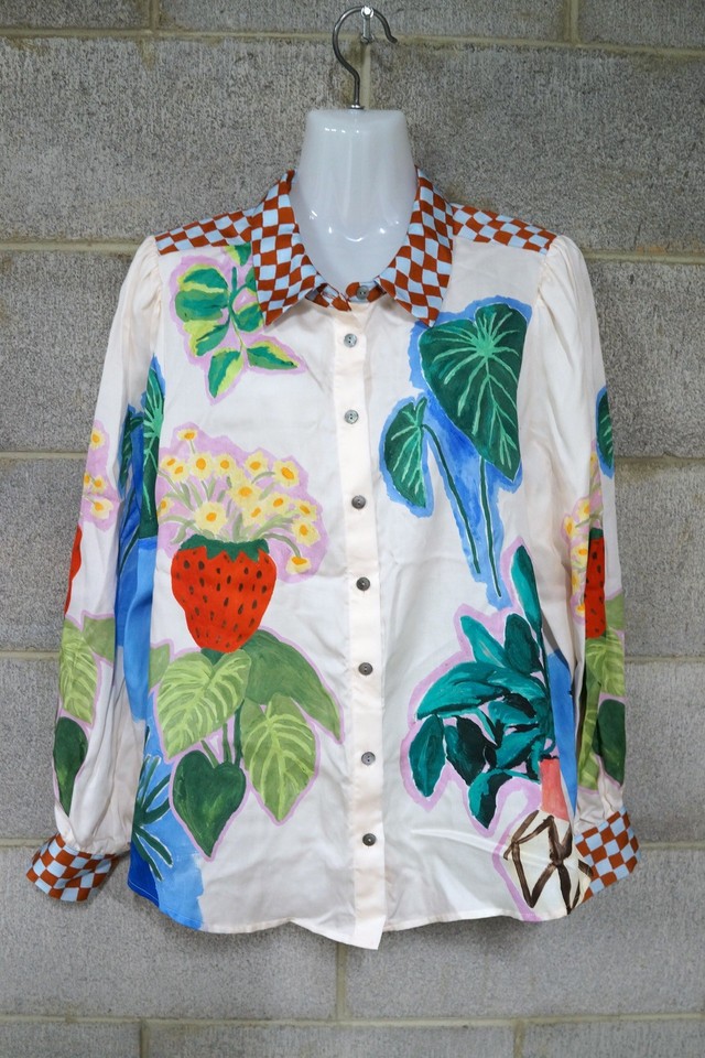 gorman bold patterned lightweight l/s top…size 12…vgc...