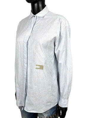 Tommy Hilfiger Icons chemise femme XL à lignes bleues surdimensionnées... - Photo 1/4