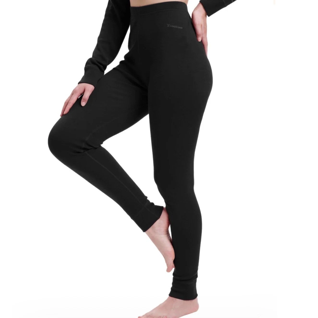 Woolcano 260 Merino Wool Base Layer Pants XS Black Thermal Underwear Bottom