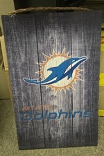 Miami Dolphins 12x19 Wood Sign Slogan Design Wall Banner Legacy Decor Football