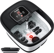 HOSPAN Collapsible Foot Spa with Heat, Bubble, Red Light, and Temperature Contro