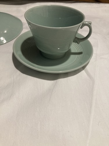 3 Woods Beryl Ware Cups And Saucers Green Utility Ware Mid Century - Picture 12 of 16
