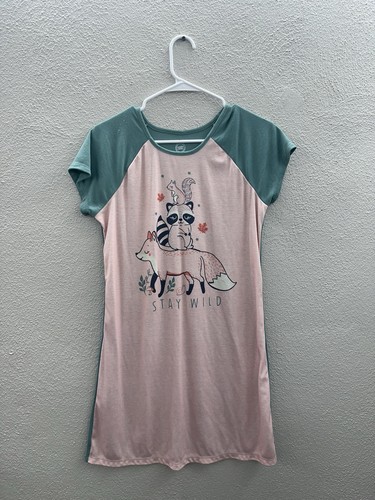 Wonder Nation Children Girls Nightgown Size XXL 18 Animal Pajama Short Sleeve