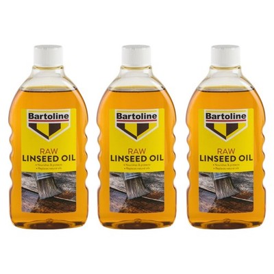 3x Bartoline rohes Leinöl natürlicher Holzschutzlack Lack 500 ml