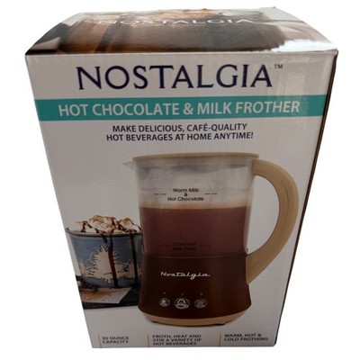 Nostalgia Hot Chocolate Maker and Milk Frother 30oz Electric Brown HCM700 NEW