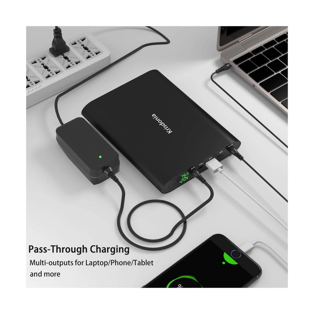 Krisdonia 50000mAh Universal Portable Laptop Power Bank - Black