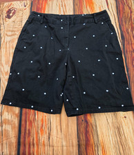 Womens Briggs New York Black Embroidered Polka Dots shorts size 12