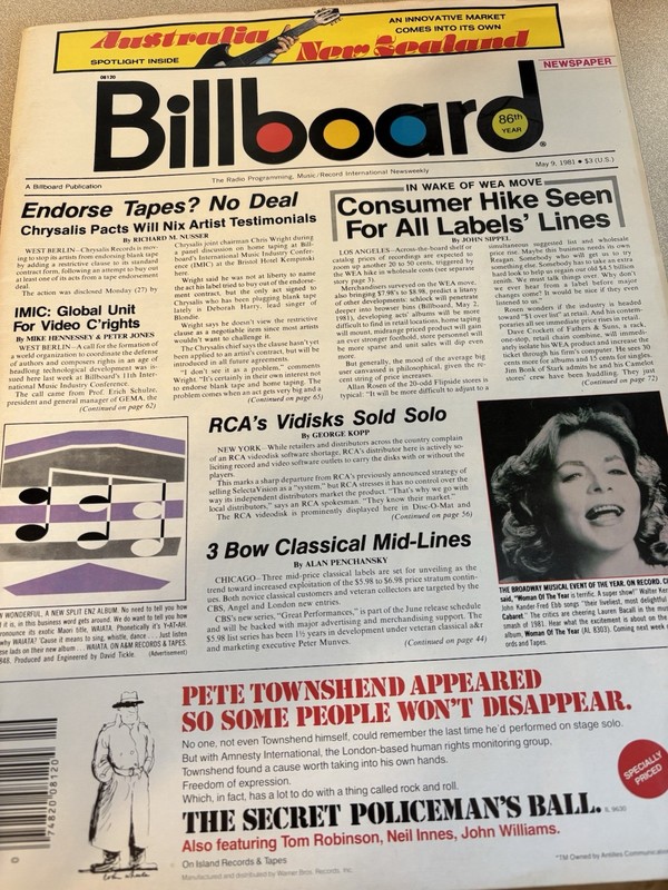May 9 1981 BILLBOARD MAGAZINE - NICE MUSIC ISSUE TOP 100 CHARTS 