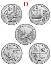2019-D AMERICA THE BEAUTIFUL QUARTERS UNCIRCULATED [SET OF 5 COINS] 2019D