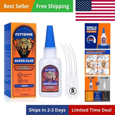 Super Glue Clear 30 g1.06 oz., Strong Fast Drying Waterproof Liquid Adhesive ...
