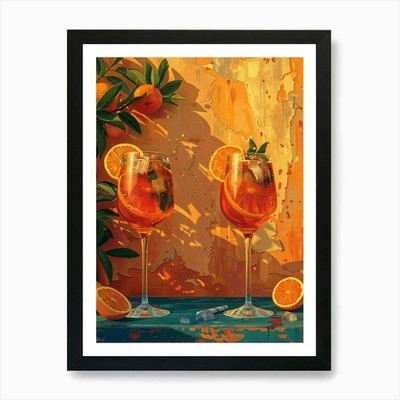 Aperol Spritz Orange 60 Art Print Framed Wall Art Poster Canvas Print Picture