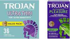 TROJAN Ultra Thin Condoms for Ultra Sensitivity, Lubricated Condoms for Men, Ame