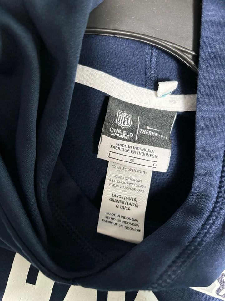 Nike Seattle Seahawks NFL Therma-Fit Hoodie On Field Apparel Youth Size L 14-16 - Image 3 of 4