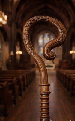 Wood CROZIER Polish Staff Crosier Bishop Quality Craftsmanship, 72'' Christmas U