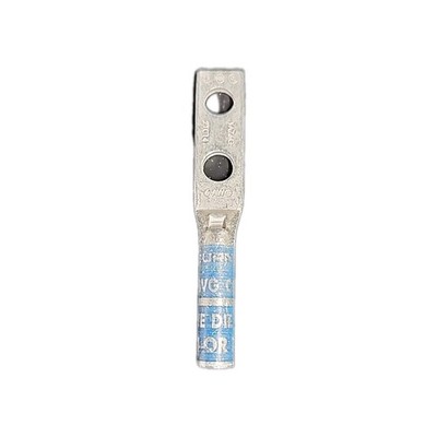 (26) Burndy YAZ6C2TC14 6 AWG 2-Hole 1/4'' Stud Long Barrel Copper Compression Lug