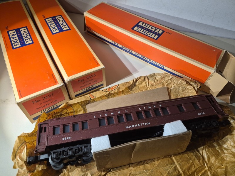 Lionel Postwar Set Madison 2625 2627 2628 Passenger Pullman Cars O Gauge