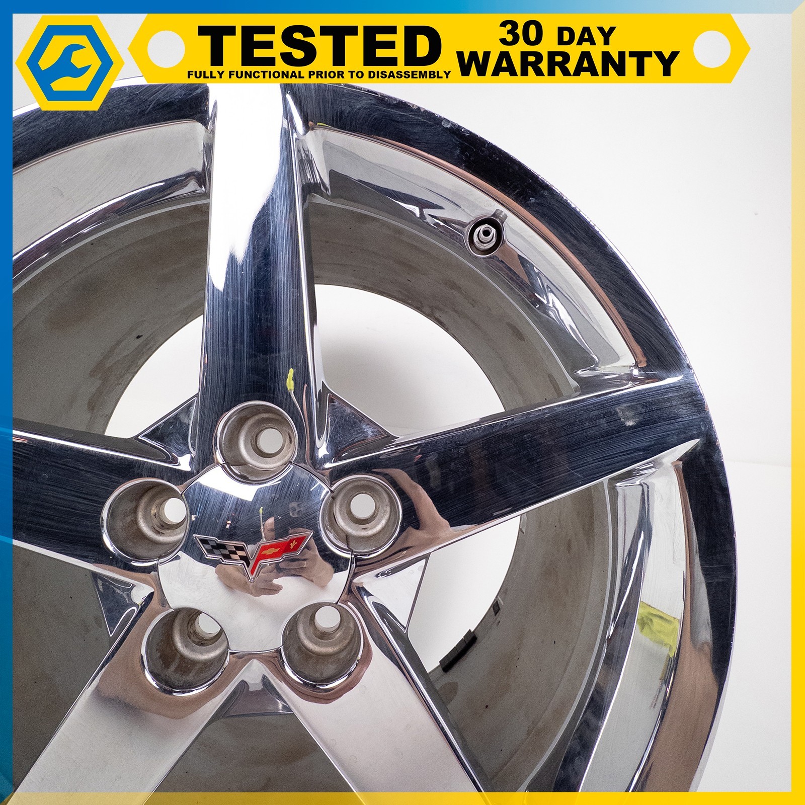 05-13 CHEVROLET CORVETTE C6 19X10J REAR WHEEL RIM POLISHED OEM