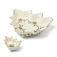 Lenox Holiday Tree Chip and Dip Set, 1 Count, Ivory