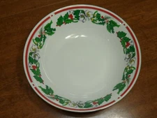 Lynns Fine China Christmas Holly Serving Bowl 9 Inches St Maria Gold Trim