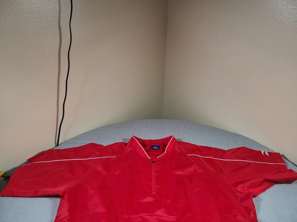 MIZUNO Jacket Mens XL Red Outdoor Sports Baseball Golf Coach Vented Windbreaker - Image 4 of 4