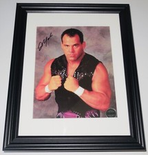 DEAN MALENKO AUTOGRAPHED 8X10 COLOR PHOTO (FRAMED & MATTED) - WWF / WCW!