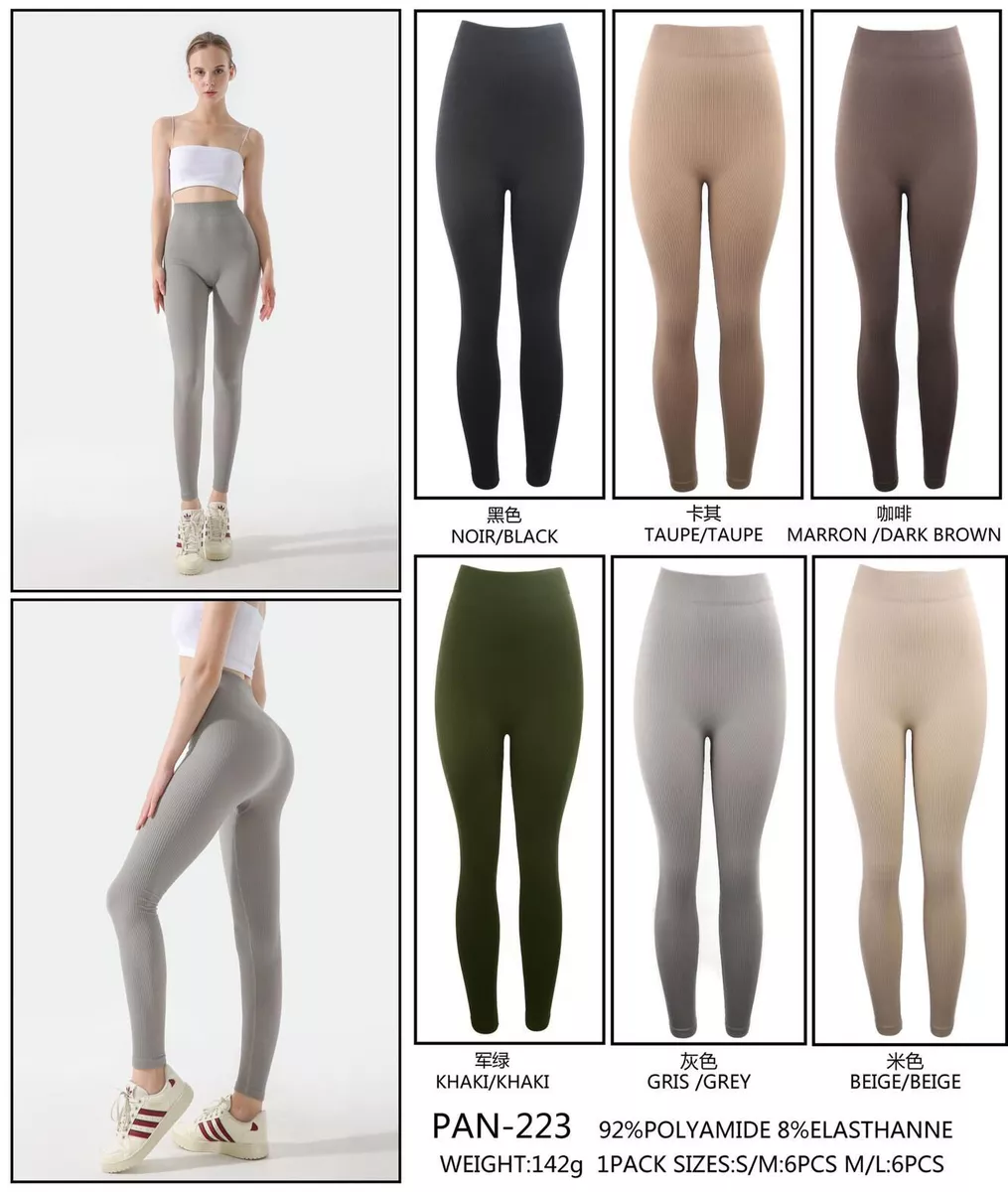 Ladies Plain Fine Ribbed Stretchy Slim fit Leggings Bottom Yoga Pants