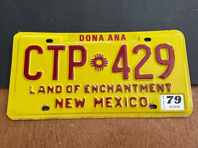 1979 New Mexico License Plate Tag Dona Ana CTP 429