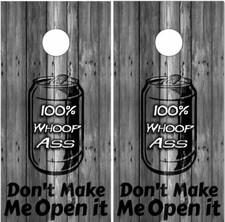 Whoop Ass Funny LAMINATED Cornhole Wrap Bag Toss Skin Decal