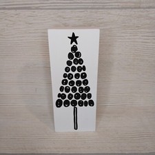 New Christmas Tree Star Dots Modern Wood Sign Wall Winter Decor Free Standing