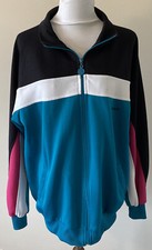 Vintage 80s MacGregor Track Suit Teal White Pink Black Colorblock Knit Sz XL