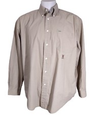 Tommy Hilfiger Dress Shirt Men's Large Button Down Long Sleeve Embroidered Logo
