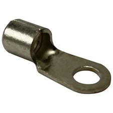 (25) Non-Insulated 6 Gauge 1/4" Ring Terminal Uninsulated Wire Connector - USA