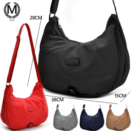 Borsa Mezzaluna in Pelle Viola \