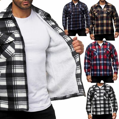 Herren Holzfäller Hemd Kariert Thermo Gefüttert Jacke Flanell Fleece 202526
