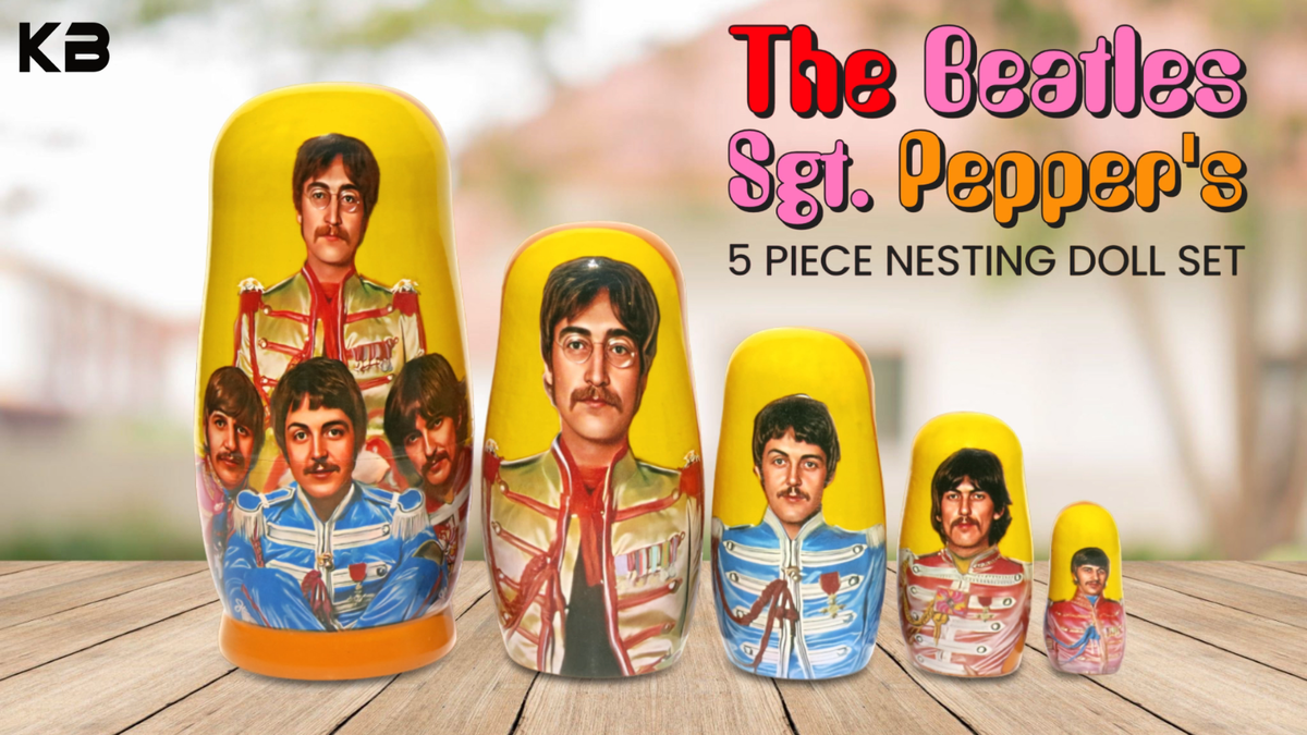 beatles sgt. pepper's (RARE SET!! 5枚!!) Beatles SGT. Pepper's 5 PC Russian Style Nesting Dolls