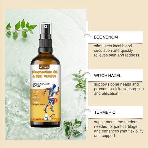 1-5 PIEZAS Aceite de Magnesio Veneno de Abeja Articular Spray, Veneno de Abeja Spray 2025 NUEVO - Imagen 8 de 15