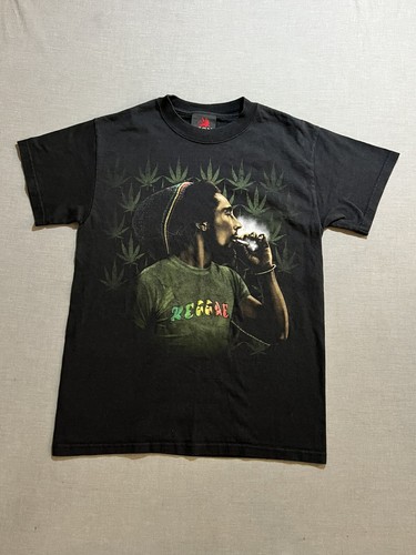 Bob Marley Reggae Shirt Adult Small Black Short Sleeve Pullover Tee Mens.