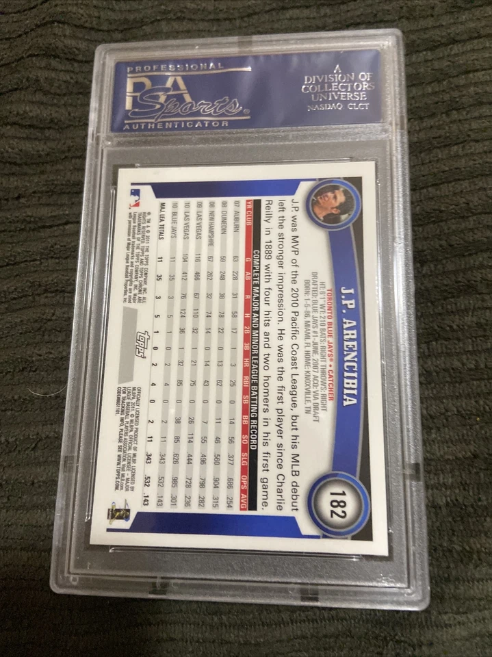 2011 Topps Chrome #182 JP Arencibia PSA 10 Rookie - Image 2 of 2