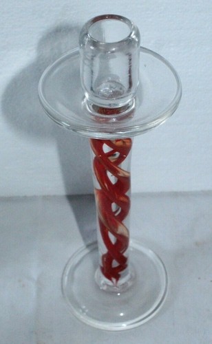 large funky cased barlet twist art studio glass candlescone probably italian - Picture 3 of 4
