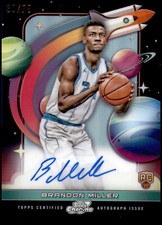 Brandon Miller 2023-24 Topps Cosmic Chrome First Flight Signatures Card /75 RC