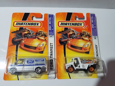 MATCHBOX FORD TRANSIT #37, CRITTER CRUNCH #43 METAL LOT OF 2