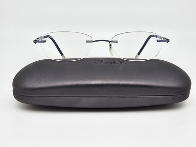 Silhouette 5263 40 6056 Matte Blue Titanium Rimless Eyeglasses Frame w Case 49mm