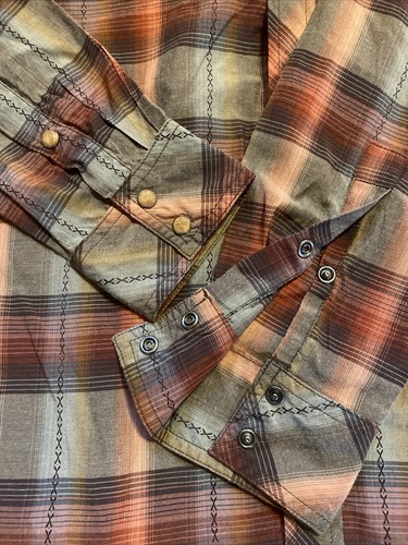 New Prana Organic Cotton Western Long Sleeve Shirt Size Small - Picture 2 of 8