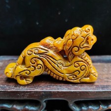 Chinese jade,collectibles, manual sculpture,Ancient  beast statue pendant 3476