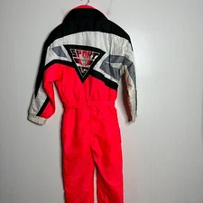 Vtg Tyrolia Ski Snow Suit Mens One Piece Black & Red Skiwear Small