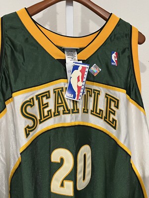 Authentic NBA Reebok Gary Payton Seattle Supersonics Jersey Sz 56