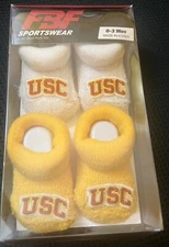 For Bare Feet USC Trojans Toddler Infant 2 Pack set Socks Size 0 - 3 months NWT