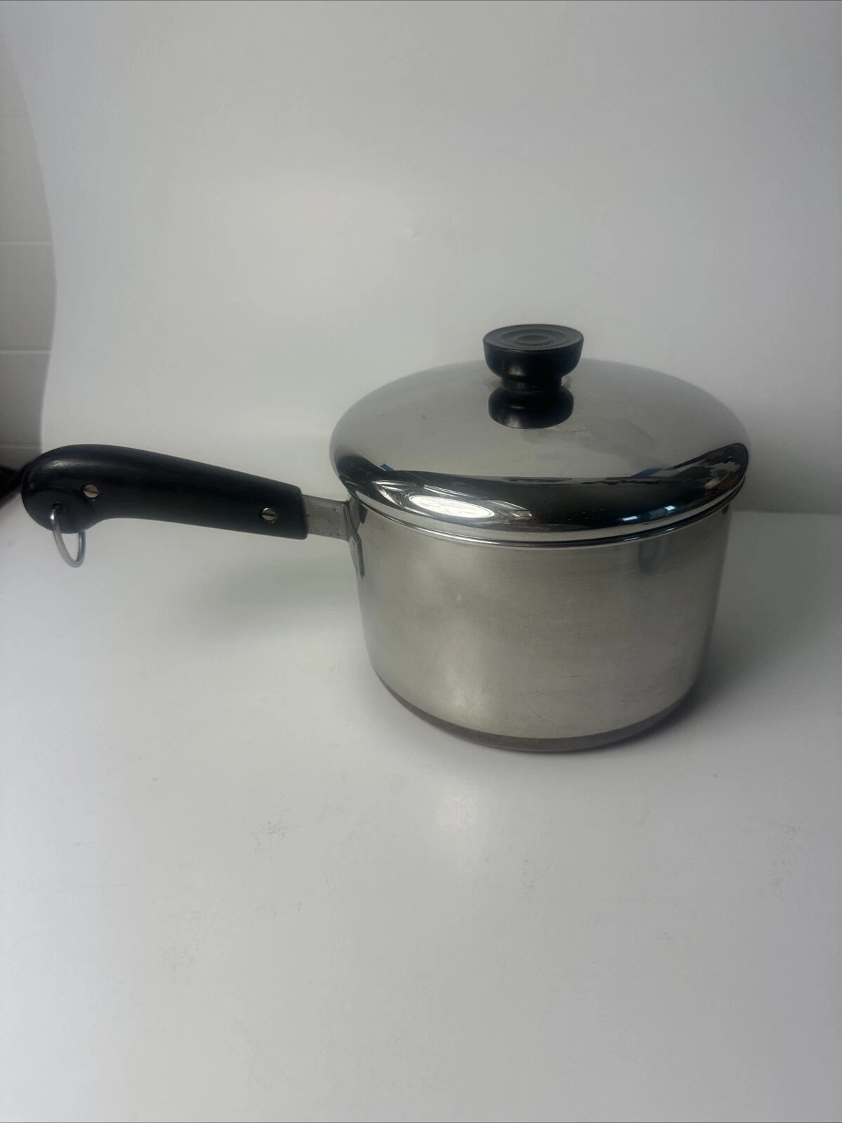 Revere Ware 3 Qt Sauce Pan Pot With Lid Copper Bottom Clinton IL Double Ring