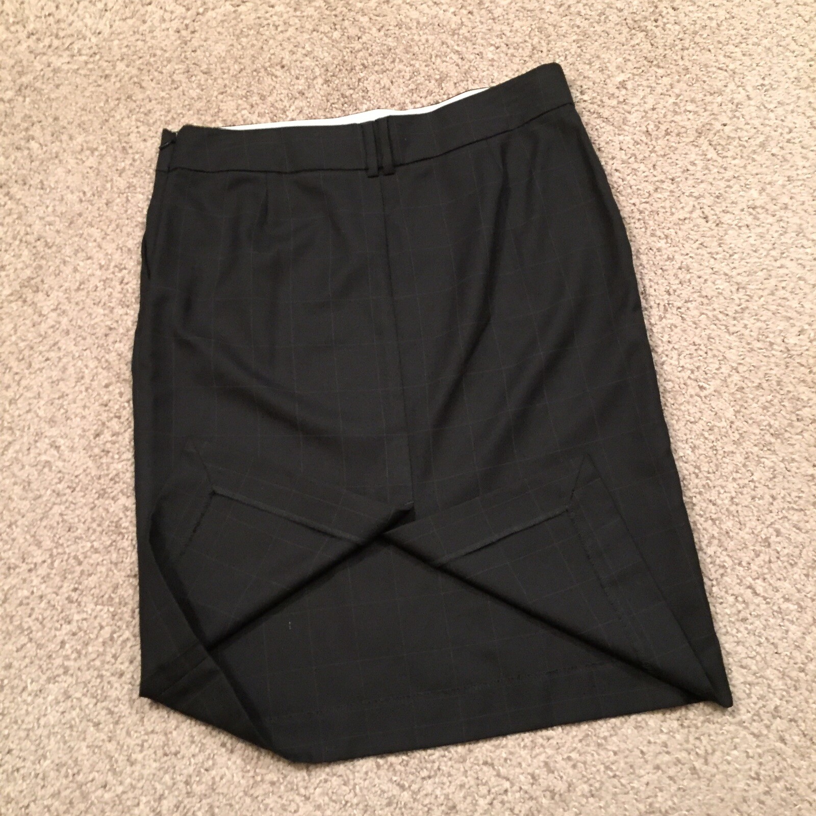Old Navy Skirt Size Black Check Midi Unlined Pockets Pencil